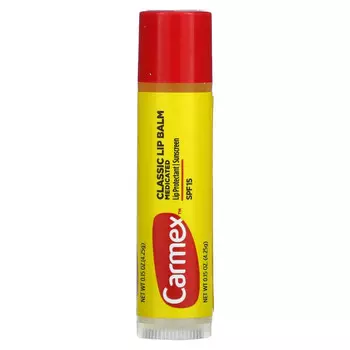 Carmex, классический бальзам для губ, лечебный, SPF 15, 4,25 г (15 унций)