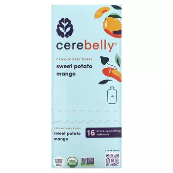 Cerebelly, Organic Baby Puree, Sweet Potato, Mango, 6 Pouches, 4 oz (113 g) Each