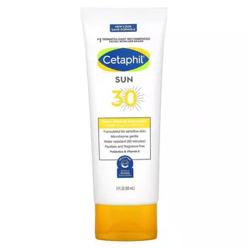 Cetaphil, Чистое минеральное солнцезащитное средство, SPF 30, 89 мл (3 жидк. Унции)