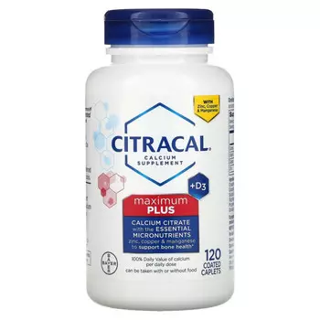 Citracal, Добавка с кальцием и витамином D3, Maximum Plus, 120 капсул, покрытых оболочкой