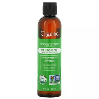 Cliganic, на 100% чистое и натуральное касторовое масло, 240 мл (8 жидк. унций)