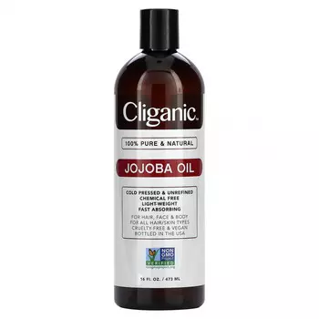 Cliganic, на 100% чистое и натуральное масло жожоба, 473 мл (16 жидк. унций)