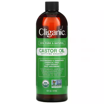 Cliganic, органическое касторовое масло, 473 мл (16 жидк. унций)
