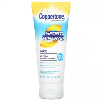 Coppertone, Sport Mineral, солнцезащитный лосьон, SPF 50, без масла, 74 мл (2,5 жидк. Унции)