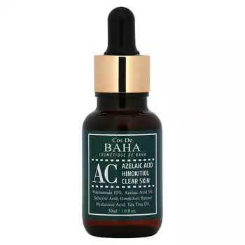 Cos De BAHA, Азелаиновая кислота и хинокитиол для очищения кожи, 30 мл (1 жидк. Унция)