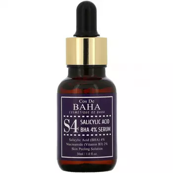 Cos De BAHA, S4, сыворотка с 4% салициловой кислотой BHA, 30 мл (1 жидк. унция)