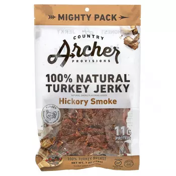 Country Archer Jerky, Turkey Jerky, Hickory Smoke, 7 oz (198 g)