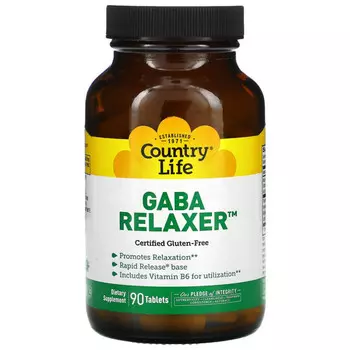 Country Life, GABA Relaxer, ГАМК, 90 таблеток