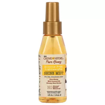 Creme Of Nature, Pure Honey, легкий спрей для блеска без силикона, 118 мл (4 жидк. Унции)