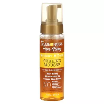 Creme Of Nature, Pure Honey, увлажняющий мусс для завивки волос, 207 мл (7 жидк. Унций)