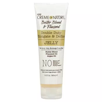Creme Of Nature, Смесь сливочного масла и льняное семя, двойное действие, желе для удлиненной и четкой формы, 248 мл (8,4 жидк. Унции)