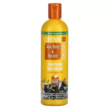 Creme Of Nature, Ягоды асаи и кератин, укрепляющая маска для волос, 354 мл (12 жидк. Унций)