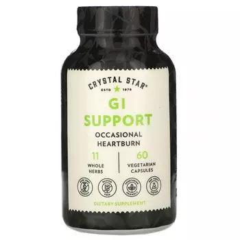 Crystal Star, поддержание пищеварения, 60 растительных капсул