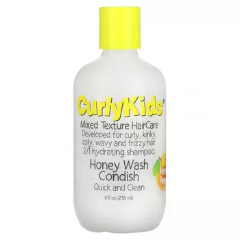 CurlyKids, Condish с медом, быстрое и чистое средство, мед и персик, 236 мл (8 жидк. Унций)