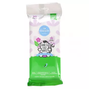 Dapple Baby, Детские, Салфетки для рук и лица, лаванда, 30 салфеток