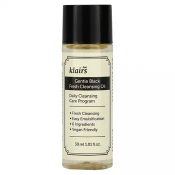 Dear, Klairs, Нежное черное свежее очищающее масло, 30 мл (1,01 жидк. Унции)