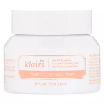 Dear, Klairs, Youthful Glow, маска с сахаром, 110 г (3,8 унции)