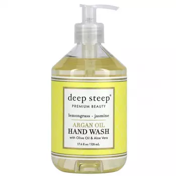 Deep Steep, мыло для рук с аргановым маслом, лемонграсс и жасмин, 520 мл (17,6 жидк. унции)