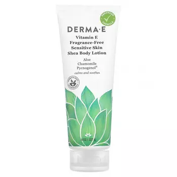 DERMA E, Лосьон для тела ши для чувствительной кожи с витамином Е, без отдушек, 227 мл (8 жидк. Унций)