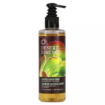 Desert Essence, Кастильское жидкое мыло с чистым маслом австралийского чайного дерева, 250 мл (8,5 жидк. Унции)