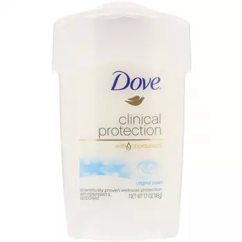 Dove, Clinical Protection, дезодорант-антиперспирант Prescription Strength, аромат «Оригинальный», 48 г