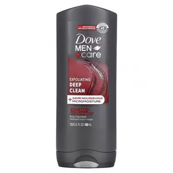 Dove, Men + Care, глубокое отшелушивание, умывание для тела и лица, 400 мл (13,5 унции)