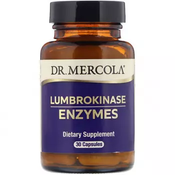 Dr. Mercola, ферменты люмброкиназы для пищеварения, 30 капсул