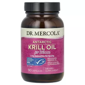 Dr. Mercola, масло антарктического криля для женщин, 90 капсул