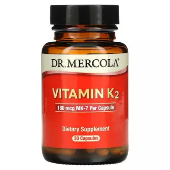Dr. Mercola, Витамин K2, 180 мкг, 30 капсул
