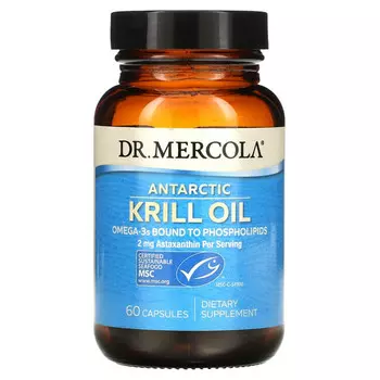 Dr. Mercola, Жир антарктического криля, 60 капсул