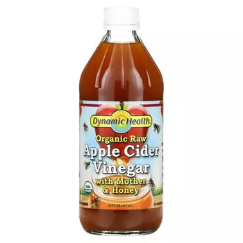 Dynamic Health Laboratories, необработанный органический яблочный уксус с маткой и медом, 473 мл (16 жидк. унций)
