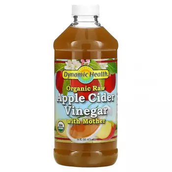 Dynamic Health Laboratories, органический необработанный яблочный уксус с маткой, 473 мл (16 жидк. унций)