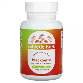 Eclectic Institute, Raw Fresh Freeze-Dried, ежевика, 480 мг, 90 растительных капсул без ГМО