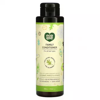 Eco Love, Кондиционер для всей семьи, огурец, петрушка и шпинат, 500 мл (17,6 жидк. Унции)