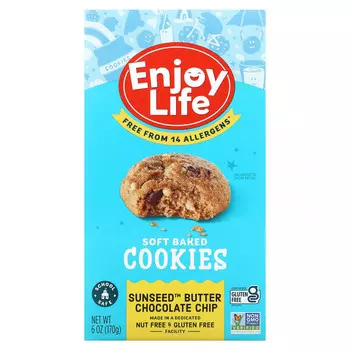 Enjoy Life Foods, Soft Baked Cookies, подсолнечное масло и шоколадная крошка, 170 г (6 унций)