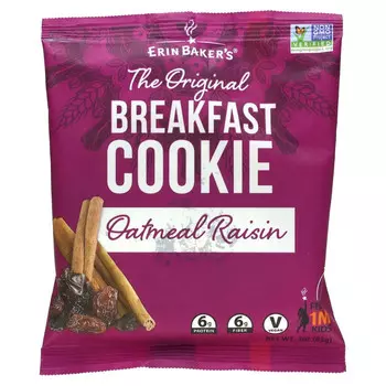 Erin Baker's, The Original Breakfast Cookie, Oatmeal Raisin, 12 Cookies, 3 oz (85 g) Each