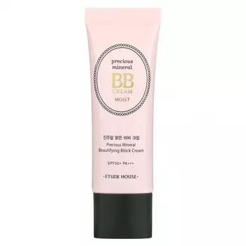 Etude, Precious Mineral BB Cream Moist, SPF50+/PA+++, Cream Vanilla, 1.58 oz (45 g)