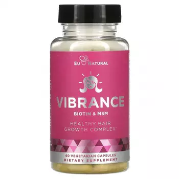 Eu Natural, Vibrance, биотин и МСМ, 60 вегетарианских капсул