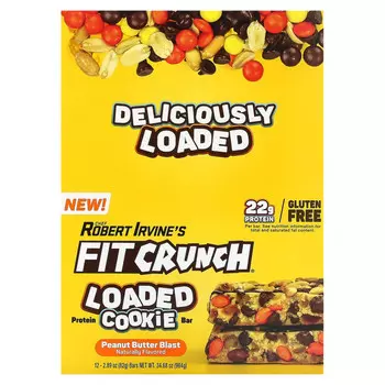 FITCRUNCH, Батончик из загруженного протеина, со вкусом арахисовой пасты, 12 батончиков, по 2,89 (82 г)