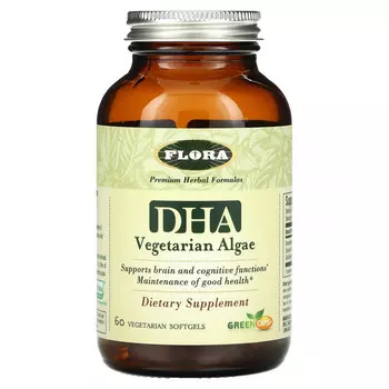 Flora, ДГК из водорослей, 60 вегетарианских мягких желатиновых капсул