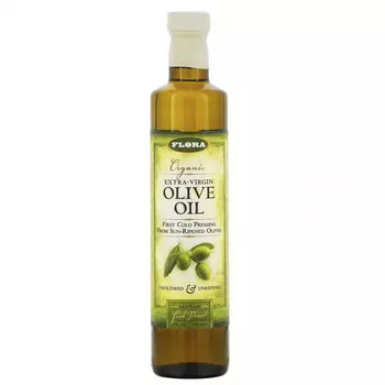 Flora, органическое оливковое масло холодного отжима, 500 мл (17 жидк. унций)