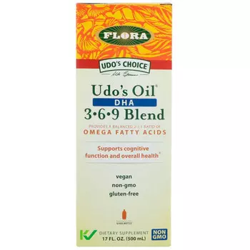 Flora, Udo's Choice, смесь Udo's Oil с ДГК 3-6-9, 500 мл (17 жидких унций)
