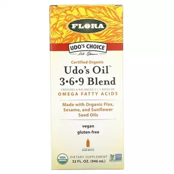 Flora, Udo's Choice, Udo's Oil, смесь 3, 6, 9, 946 мл (32 жидк. унции)