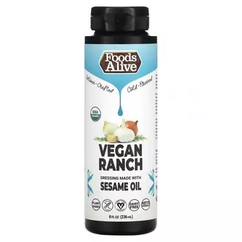 Foods Alive, Заправка из кунжутного масла, веганское ранчо, 236 мл (8 жидк. Унций)