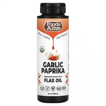 Foods Alive, Заправка с льняным маслом, чесночной паприкой, 236 мл (8 жидк. Унций)