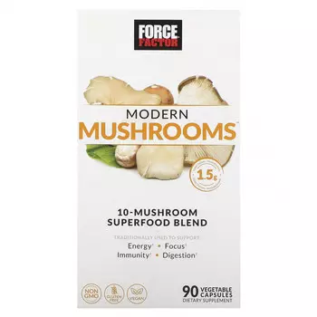 Force Factor, Современные грибы, 90 растительных капсул