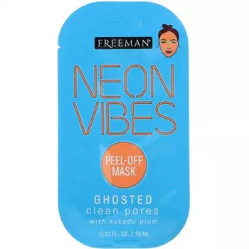 Freeman Beauty, Neon Vibes, Ghosted, отшелушивающая маска для очищения пор, 1 шт., 10 мл (0,33 жидк. унции)