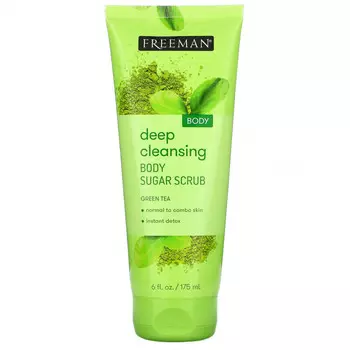 Freeman Beauty, Сахарный скраб для глубокого очищения, зеленый чай, 175 мл (6 жидк. Унций)