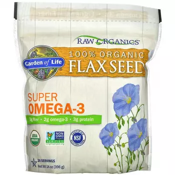 Garden of Life, 100% органические семена льна, 396 г (14 унций)