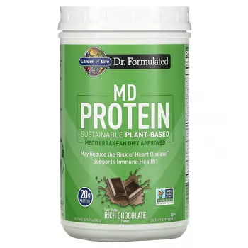 Garden of Life, MD Protein, Экологичная растительная основа, насыщенный шоколад, 31,11 унции (882 г)